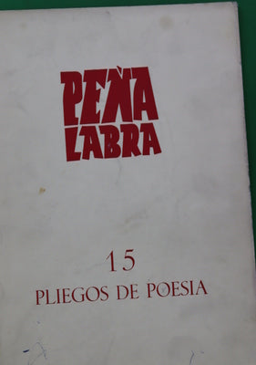 Peña Labra. Pliegos de poesía 15