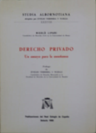 Derecho privado : un ensayo para la enseñanza