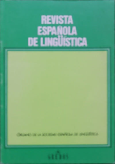 Revista española de lingüística : órgano de la Sociedad Española de Lingüística (v. 25.2)