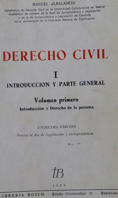 Derecho Civil ( v.I )
