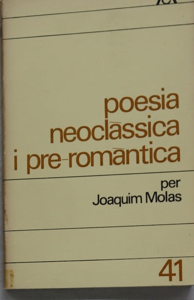 Poesía neoclassica i pre-romántica