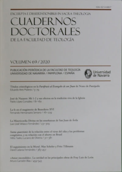 Cuadernos doctorales de la Facultad de Teología, volumen 69
