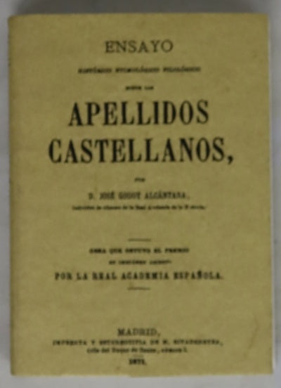 Apellidos Castellanos. Ensayo Histórico