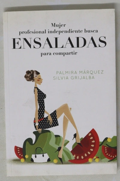 Mujer profesional independiente busca ensaladas para compartir
