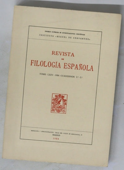 Emerita: Revista de lingüística y filología Española LXIV