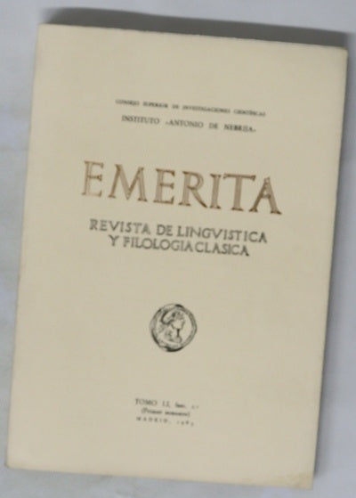 Emerita: Revista de lingüística y filologia clasica LI
