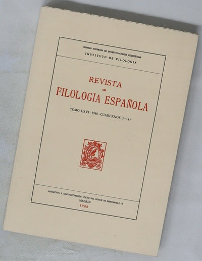Revistas de Filología Española LXVI