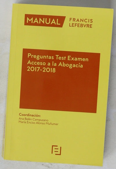 Preguntas test examen acceso a la abogacía, 2017-2018