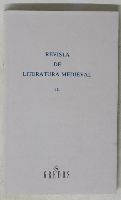 Revista de literatura medieval III