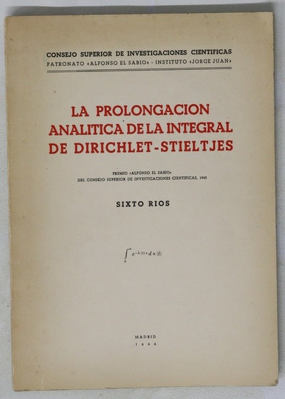 La prolongación analítica de la integral de Dirichlet-stieltjes