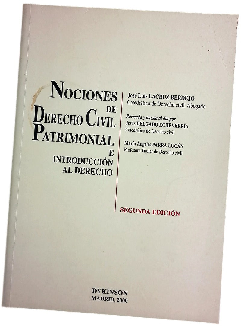 Nociones de derecho civil patrimonial e introducción al derecho