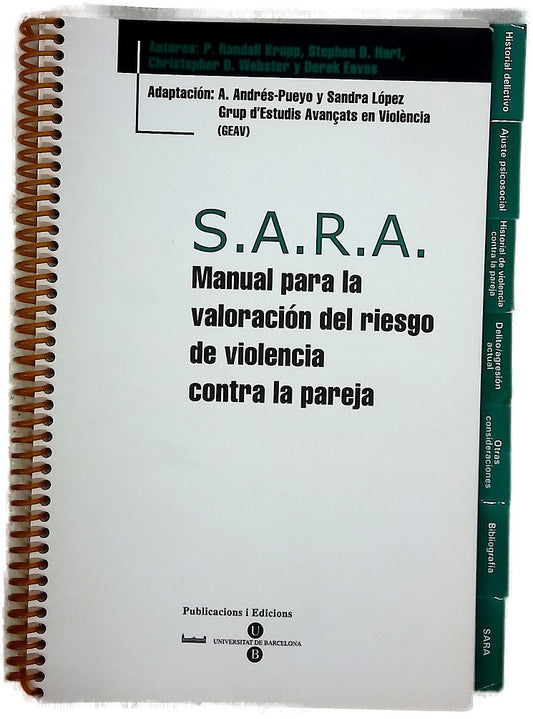 S.A.R.A.: manual para la valoración del riesgo de violencia contra la pareja