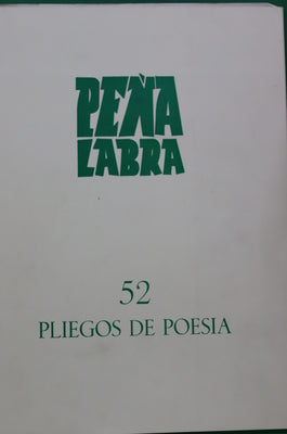 Peña Labra. Pliegos de poesía 52