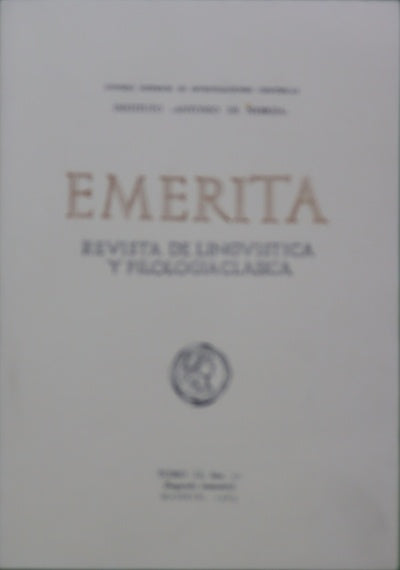 Emérita. Revista de lingúística y filología clásica. (t. LI)