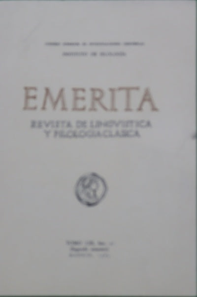 Emérita. Revista de lingúística y filología clásica. (t. LIII)