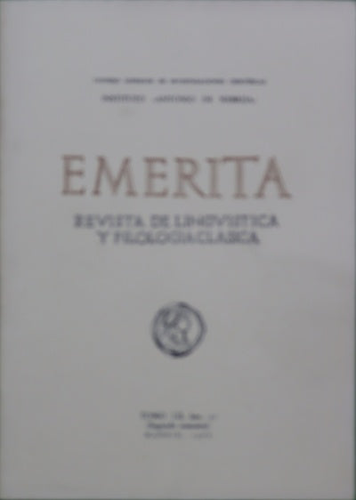 Emérita. Revista de lingúística y filología clásica. (t. LII)