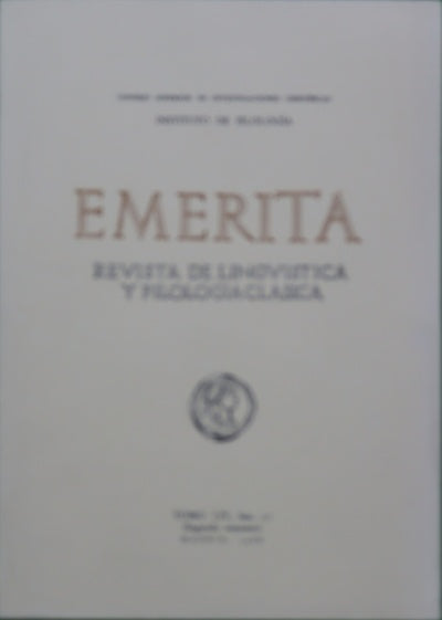 Emérita. Revista de lingúística y filología clásica. (t. LIV)