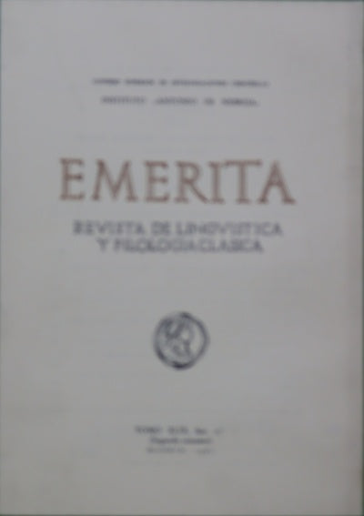 Emérita. Revista de lingúística y filología clásica. (t. XLIX) fasc. 2