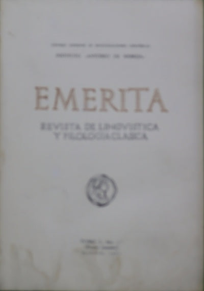Emérita. Revista de lingúística y filología clásica. (t. L) fasc. I