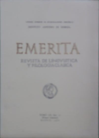 Emérita. Revista de lingúística y filología clásica. (t. LII) fasc. I