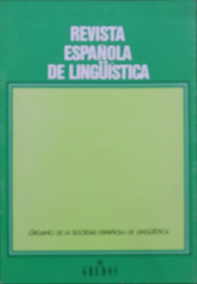 Revista española de lingüística : órgano de la Sociedad Española de Lingüística (v. 25.2)