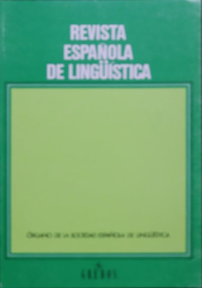 Revista española de lingüística : órgano de la Sociedad Española de Lingüística (v. 25.1)