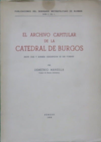 El archivo capitular de la Catedral de Burgos