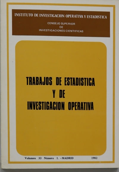 Trabajos de estadística y de investigación operativa (v. XXXIII)