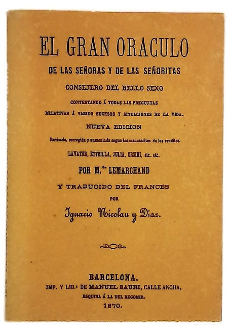 El gran oráculo de las señoras y de las señoritas ...