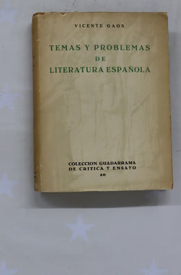 Temas y problemas de literatura española