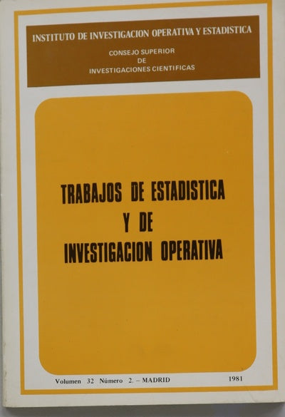 Trabajos de estadística y de investigación operativa (v. XXXII) (n. 2)