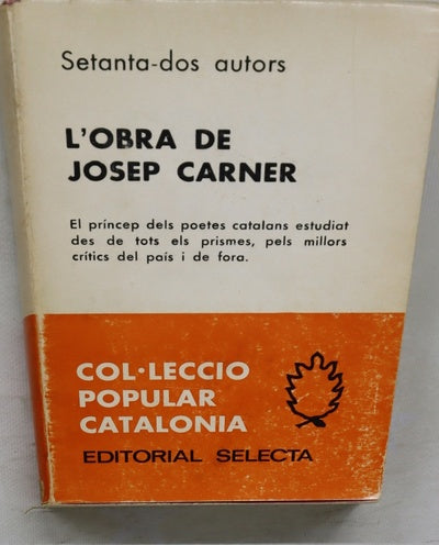 L'obra de Josep Carner Volum d'homenatge