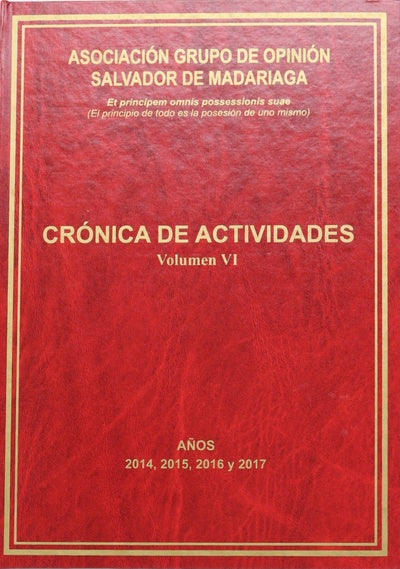 Crónica de actividades (v. VI). Años 2014, 2015, 2016 y 2017