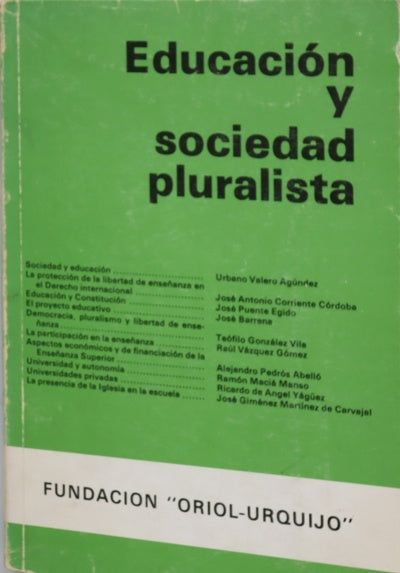 Educación y sociedad pluralista