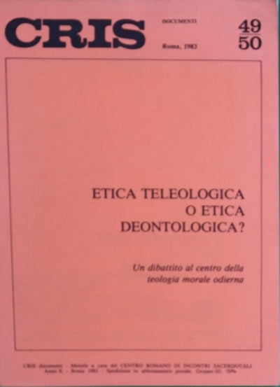 Ética teológica o ética de ontológica?