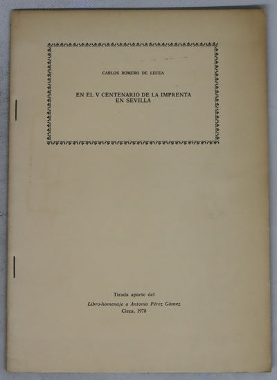 En el V centenario de la imprenta en Sevilla
