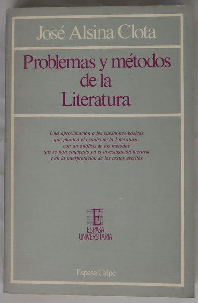 Problemas y métodos de la literatura
