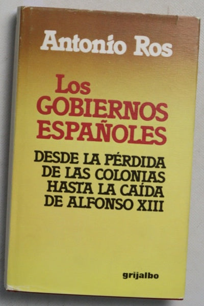 Los gobiernos españoles desde la pérdida de las colonias hasta la caída de Alfonso XIII