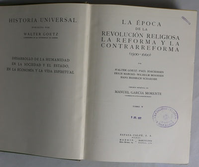 La época de la revolución religiosa : la Reforma y la Contrarreforma : (1500-1660)