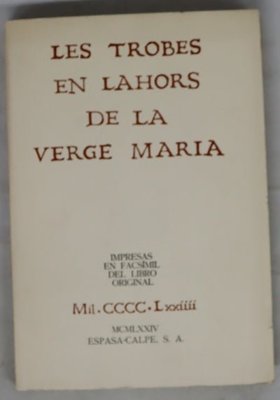 Obres o trobes en lahors de la Verge María