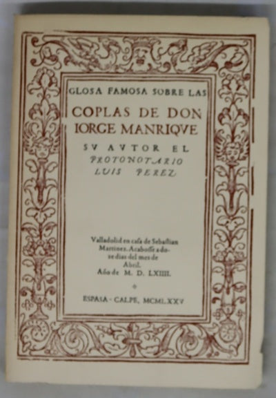 Glosa famosa sobre las coplas de Jorge Manrique
