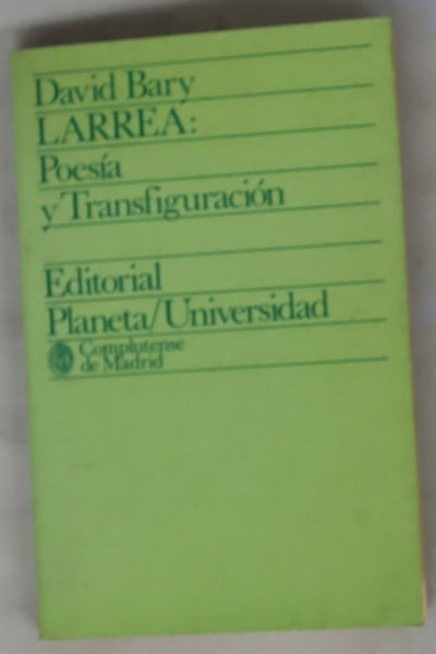 Larrea poesía y transfiguración