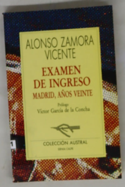Examen de ingreso Madrid, años veinte