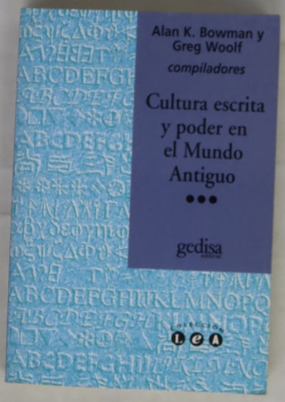 Cultura escrita y poder en el mundo antiguo