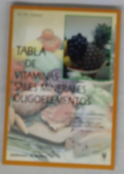 Tabla de vitaminas, sales minerales, oligoelementos necesidades diarias para cada tipo de persona, contenido de los alimentos y bebidas más comunes