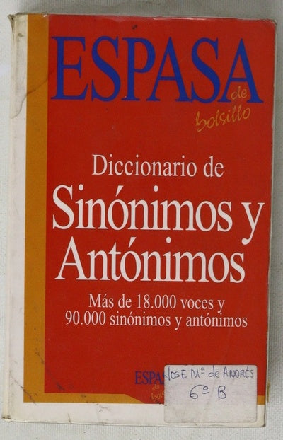 Diccionario sinónimos y antónimos