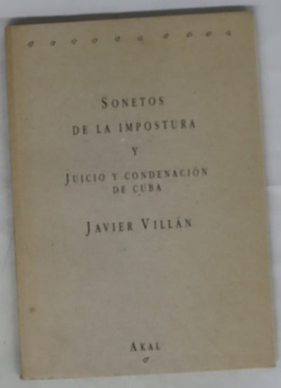 Sonetos de la impostura y Juicio y condenación de Cuba
