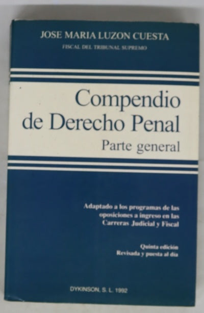 Compendio de Derecho Penal, parte general