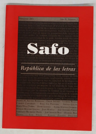 Safo. República de las letras, número 2