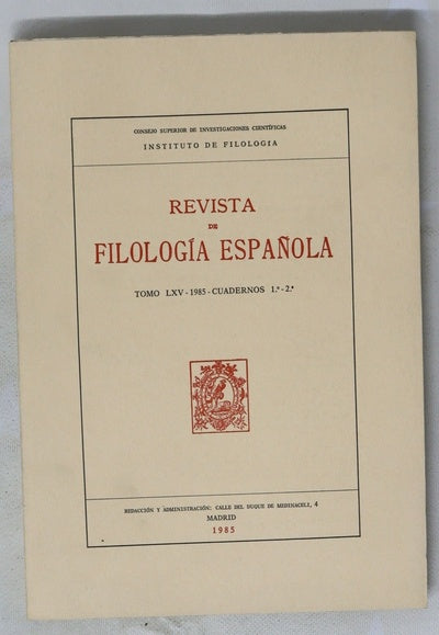 Emerita: Revista de lingüística y filología Española LXV